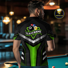 Load image into Gallery viewer, Personalized Billiard 8 Ball &amp; 9 Ball Pool Polo, 1/4 Zip For Men Custom Team Billiard Jersey|Green TDM4256