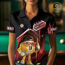 Load image into Gallery viewer, Red Funny 9 Ball Billiard Shirt For Women Custom Pool Team Shirt, Billiard Jersey Polo &amp; 1/4 Zip TDM6614