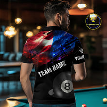 Load image into Gallery viewer, Personalized Glowing American Flag Billiard Shirt For Men Custom Patriotic 8 Ball Pool Team Jersey TDM4264