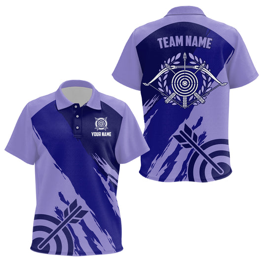 Personalized Purple Jerseys Archery Kid Polo Shirts Custom Archery Target Shirts, Archery Jerseys TDM0634