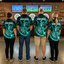 Load image into Gallery viewer, Custom Turquoise Dartboard Thunder Lightning Lion Darts Shirt For Women, Darts League Team Jersey TDM5816