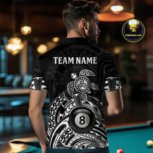 Load image into Gallery viewer, Custom White Black Tribal Turtle Billiard Shirts For Men | 8 Ball Pool Team Jerseys TDM4690