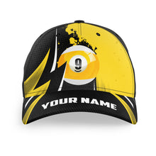 Load image into Gallery viewer, 9 Ball Pool Billiard Hats For Men And Women, Best Custom Name Billiard Caps For Pool Player TDM1531