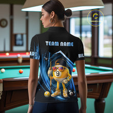 Load image into Gallery viewer, Blue Funny 9 Ball Billiard Shirt For Women Custom Pool Team Shirt, Billiard Jersey Polo &amp; 1/4 Zip TDM5834