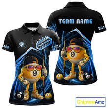 Load image into Gallery viewer, Blue Funny 9 Ball Billiard Shirt For Women Custom Pool Team Shirt, Billiard Jersey Polo &amp; 1/4 Zip TDM5834