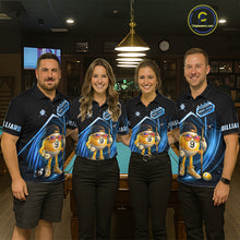 Load image into Gallery viewer, Blue Funny 9 Ball Billiard Shirt For Women Custom Pool Team Shirt, Billiard Jersey Polo &amp; 1/4 Zip TDM5834