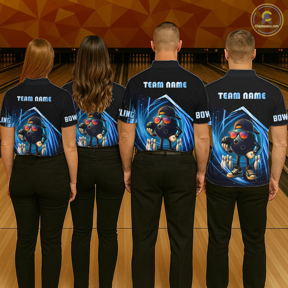 Blue Funny Bowling Ball Shirt For Women Custom Bowling Jersey, Bowling Team Shirt Polo & Quarter Zip TDM5836