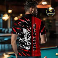 Load image into Gallery viewer, Personalized Red 8 Ball Skull Billiard Shirt For Men Custom Pool Team Jersey, Billiard Outfit TDM4459