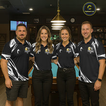 Load image into Gallery viewer, Personalized 8 Ball &amp; 9 Ball Pool Billiard Polo, 1/4 Zip For Men Custom Team Billiard Jersey |White TDM5600