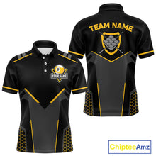 Load image into Gallery viewer, Personalized Yellow Black 9 Ball Billiard Shirt For Men, 9 Ball Pool Team Jersey Polo &amp; 1/4 Zip TDM4476