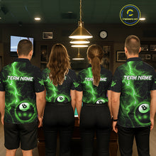 Load image into Gallery viewer, Green 8 Ball Thunder Lightning Billiard Shirt For Men Custom Pool Team Jersey Polo &amp; 1/4 Zip TDM6259