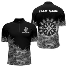 Load image into Gallery viewer, Icy Grey Light Mens Darts Polo &amp; Quarter Zip Shirts Custom Dart Shirts For Team Darts Jerseys TDM3376