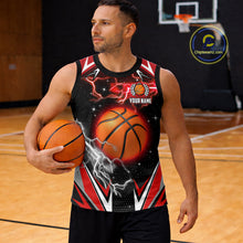 Load image into Gallery viewer, Black And Red Custom Thunder Lightning Basketball Shirt, Best Basketball Jerseys Uniform TDM5671
