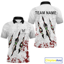 Load image into Gallery viewer, Custom White Red Grunge Dart Shirt With Pocket Option For Men, Darts Jersey TDM4529