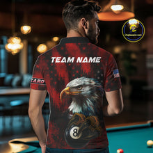 Load image into Gallery viewer, Black And Red American Flag Eagle Billiard Shirt For Men Custom Claw 8 Ball Pool Team Jersey TDM4317