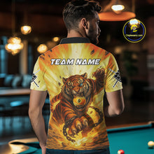 Load image into Gallery viewer, Personalized Yellow 9 Ball Pool Tiger Billiard Shirt For Men Custom Billiard Team Jersey Outfit TDM4541