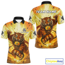 Load image into Gallery viewer, Personalized Yellow 9 Ball Pool Tiger Billiard Shirt For Men Custom Billiard Team Jersey Outfit TDM4541