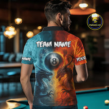 Load image into Gallery viewer, Personalized Dragon Water Fire 3D Billiard Shirt For Men Custom 8 Ball Pool Billiard Team Jerseys TDM4154