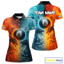 Load image into Gallery viewer, Personalized Dragon Water Fire 3D Billiard Shirt For Women Custom 8 Ball Pool Billiard Team Jerseys TDM4154