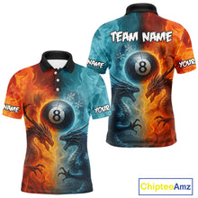 Load image into Gallery viewer, Personalized Dragon Water Fire 3D Billiard Shirt For Men Custom 8 Ball Pool Billiard Team Jerseys TDM4154