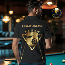 Load image into Gallery viewer, Personalized 8 Ball Crown 3D Billiard Shirt For Men Custom Pool Team Jersey Polo &amp; Quarter Zip TDM4176
