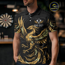 Load image into Gallery viewer, Personalized Phoenix Dartboard Wings Men's Dart Shirts Custom Yellow And Black Darts Team Jerseys TDM4585