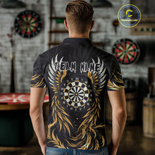 Load image into Gallery viewer, Personalized Phoenix Dartboard Wings Men's Dart Shirts Custom Yellow And Black Darts Team Jerseys TDM4585
