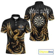 Load image into Gallery viewer, Personalized Phoenix Dartboard Wings Men's Dart Shirts Custom Yellow And Black Darts Team Jerseys TDM4585