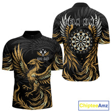 Load image into Gallery viewer, Personalized Phoenix Dartboard Wings Men's Dart Shirts Custom Yellow And Black Darts Team Jerseys TDM4585