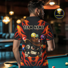 Load image into Gallery viewer, Personalized Red Funny Flame 8 Ball Billiard Shirt For Men Custom Pool Team Jersey Polo &amp; 1/4 Zip TDM4782