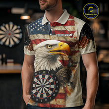 Load image into Gallery viewer, Personalized Patriotic Eagle Darts Shirt For Men Custom Vintage American Flag Darts Team Jersey TDM4219