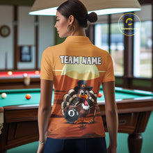 Load image into Gallery viewer, Funny Turkey 8 Ball Pool Billiard Shirt For Women Custom Thanksgiving Shirt For Pool Player TDM4817