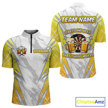 Load image into Gallery viewer, Darts And Beer That's Why I'm Here Custom Grunge Dart Shirt For Men, Drinking Darts Jerseys |White TDM4233