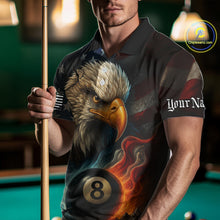 Load image into Gallery viewer, Personalized Eagle Flame 8 Ball Billiard Shirt For Men Custom Patriotic US Flag Pool Team Jersey TDM4819
