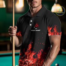 Load image into Gallery viewer, Personalized Red Flaming Dragon Billiard Shirt For Men, 8 Ball Pool Billiard League Team Jerseys TDM4245