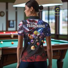 Load image into Gallery viewer, American Flag Patriotic Billiard Shirt For Women Custom 3D Billiard Balls 8 Ball Pool Team Jerseys TDM4263