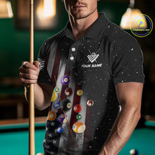 Load image into Gallery viewer, Personalized Patriotic Billiard Jerseys For Men Custom American Flag Grunge Billiard Team Shirt  TDM4454