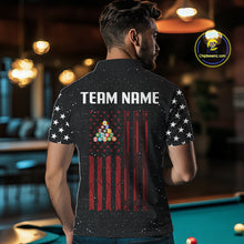 Load image into Gallery viewer, Grunge USA Flag Billiard Jerseys For Men Custom Patriotic Billiard Polo &amp; Quarter Zip Team Shirt TDM4130