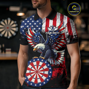 Personalized Patriotic Eagle Dartboard Jersey For Men Custom American Flag Darts Team Shirt TDM4755