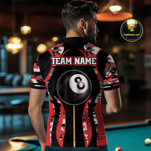 Load image into Gallery viewer, Custom Red Camouflage 8 Ball Pool Billiard Shirt For Men, Billiard Jersey Outfit, Pool Team Shirt TDM4204