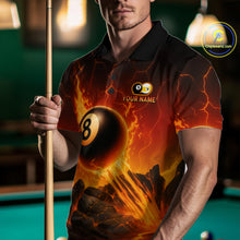 Load image into Gallery viewer, Personalized Fire 8 Ball &amp; 9 Ball Billiard Shirt For Men Custom Pool Team Jersey Polo &amp; 1/4 Zip TDM4281