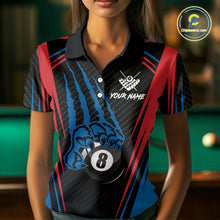 Load image into Gallery viewer, Personalized Scratch 8 Ball Pool Billiard Shirt For Women, Billiard Jerseys Team Polo &amp; 1/4 Zip TDM4333