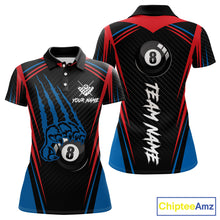 Load image into Gallery viewer, Personalized Scratch 8 Ball Pool Billiard Shirt For Women, Billiard Jerseys Team Polo &amp; 1/4 Zip TDM4333