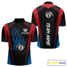 Load image into Gallery viewer, Personalized Scratch 8 Ball Pool Billiard Shirt For Men, Billiard Jerseys Team Polo &amp; 1/4 Zip TDM4333