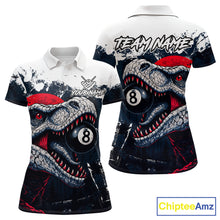 Load image into Gallery viewer, Personalized Dinosaur 8 Ball Billiard Shirt For Women Custom Billiard Team Shirts, Pool Jersey |Red TDM4766