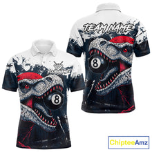 Load image into Gallery viewer, Personalized Dinosaur 8 Ball Billiard Shirt For Men Custom Billiard Team Shirts, Pool Jersey |Red TDM4766