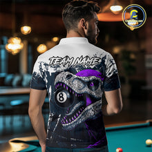 Load image into Gallery viewer, Personalized Dinosaur 8 Ball Billiard Shirt For Men Custom Billiard Team Shirt, Pool Jersey|Purple TDM4768