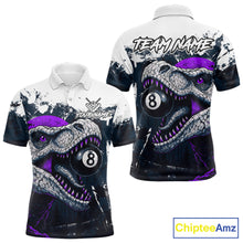 Load image into Gallery viewer, Personalized Dinosaur 8 Ball Billiard Shirt For Men Custom Billiard Team Shirt, Pool Jersey|Purple TDM4768