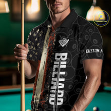 Load image into Gallery viewer, Vintage American Flag 8 Ball Pool Billiard Shirt For Men Custom Patriotic Billiard Team Jersey TDM5429