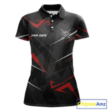 Load image into Gallery viewer, Black And Red 8 Ball Crown Billiard Shirt For Women Custom Pool Team Jersey Polo &amp; 1/4 Zip TDM5921